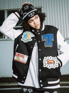 Keith Haring Varsity Jacket NEW RARE Og $1048 Sz 3 (Medium)